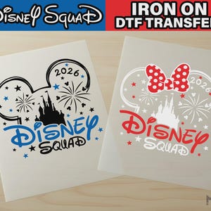 Disneyland Squad Iron On Transfer, Mickey & Minnie, Family Holiday