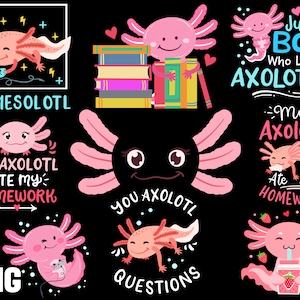 axolotl png bundle sublimation
