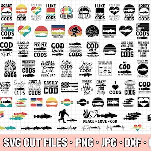 cod svg bundle cricut cod png bundle cod shirt design bundle eps dxf jpg clipart vector free commercial use