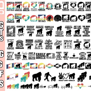 gorilla svg bundel cricut gorilla png bundel gorilla shirt ontwerp bundel eps dxf jpg clipart vector gratis commercieel gebruik