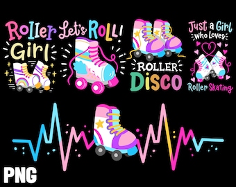 roller skates png bundle sublimation roller skater