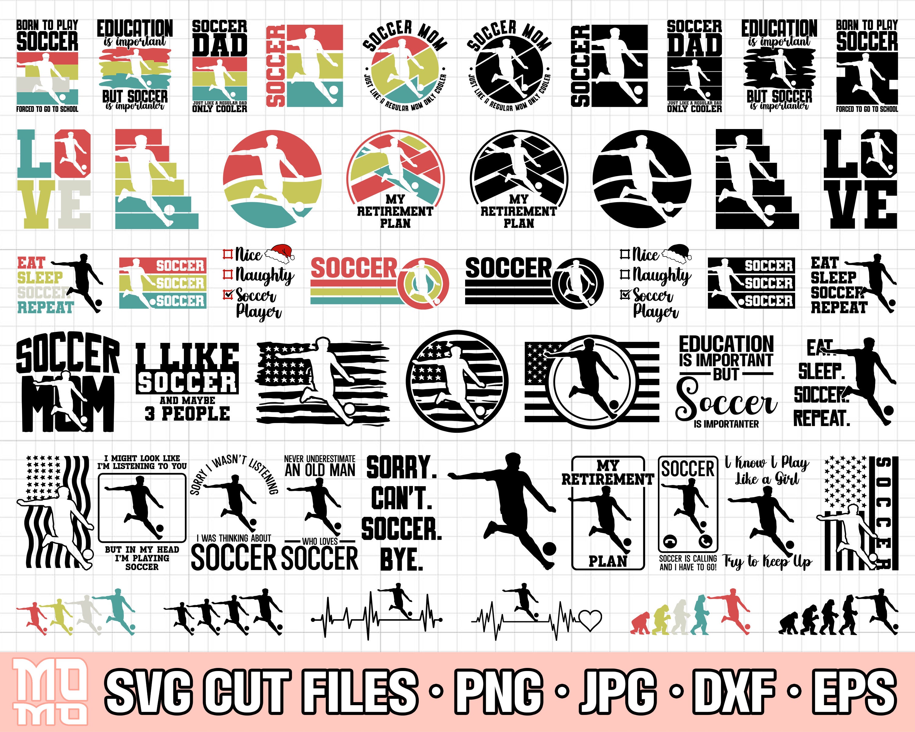 Soccer Svg Bundle Cricut Soccer Png Bundle Soccer Shirt Design Bundle ...
