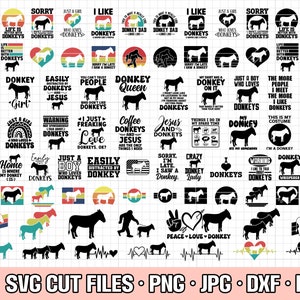 donkey svg bundle cricut donkey png bundle donkey shirt design bundle eps dxf jpg clipart vector free commercial use