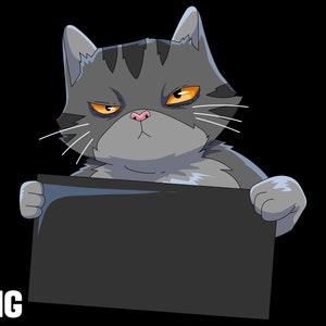 cat with sign png sublimation clipart illustration