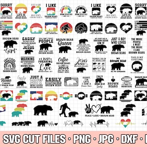 Bundle svg ours brun ours brun png Bundle ours brun ours brun cricut coupe fichiers usage commercial gratuit