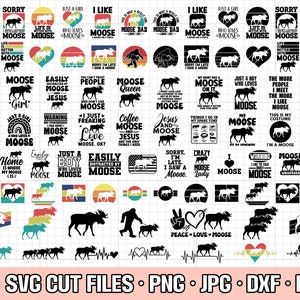 moose svg bundle cricut moose png bundle moose shirt design bundle eps dxf jpg clipart vector free commercial use