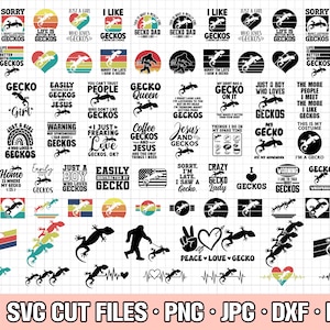 gecko svg bundle cricut gecko png bundle gecko shirt design bundle eps dxf jpg clipart vector free commercial use