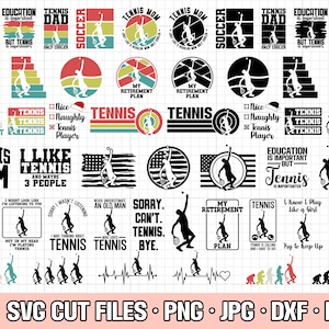 Tennis svg bündel Cricut Tennis png bündel Tennis Shirt Design eps dxf jpg Clipart Vektor frei komerziell nutzbar