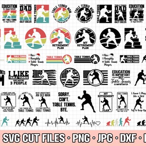 Png Bundle Tischtennis Shirt Design Bundle eps dxf jpg Clipart Vektor kostenlos kommerzielle Nutzung
