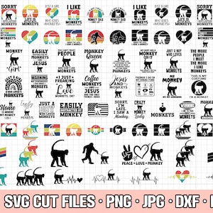 Affe svg Bundle Cricut Affe png Bundle Affe Shirt Design Bundle eps dxf jpg Clipart Vektor kostenlos kommerzielle Nutzung