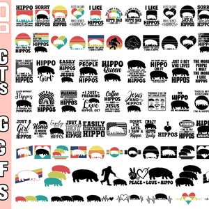 hippo svg bundel cricut hippo png bundel hippo shirt ontwerp bundel eps dxf jpg clipart vector gratis commercieel gebruik