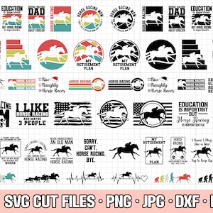 horse racing svg bundle cricut horse racing png bundle horse racing shirt design bundle eps dxf jpg clipart vector free commercial use