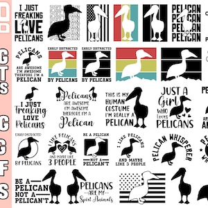 Pelikan svg Pelikan png Pelikan Silhouette Pelikan Clipart Vektor Bundle Shirt Design cricut