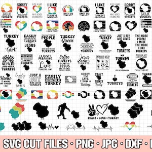 turkey svg bundle cricut turkey png bundle turkey shirt design bundle eps dxf jpg clipart vector free commercial use