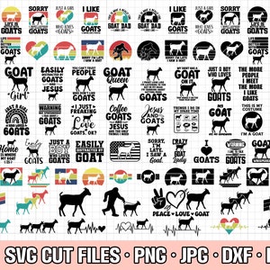 goat svg bundle cricut goat png bundle goat shirt design bundle eps dxf jpg clipart vector free commercial use
