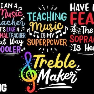 music teacher png bundle sublimation music teacher shirt design bundle