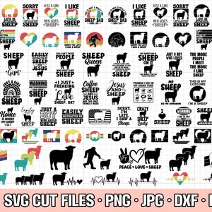 schapen svg bundel cricut schapen png bundel schapen shirt ontwerp bundel eps dxf jpg clipart vector gratis commercieel gebruik