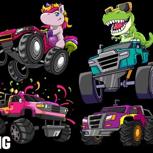 monster truck png bundle monster truck dinosaur unicorn