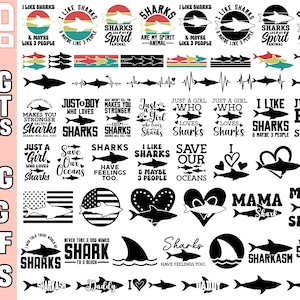 shark svg shark png shark svg cut file cricut bundle free commercial use eps dxf jpg jpeg shark silhouette