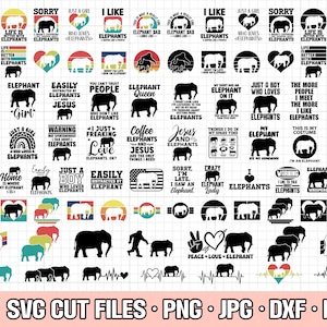 30 ausdruckbare Elefant geschnitten Datei Cricut Elefant png Elefant Shirt Design Bündel eps dxf jpg Clipart Vektor
