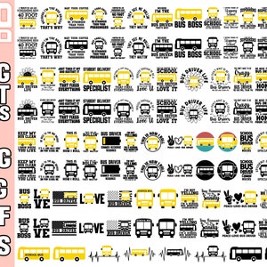 schoolbuschauffeur SVG PNG bundel cricut shirt schoolbus clipart vector SVG PNG EPS DXF gesneden bestand commercieel gebruik