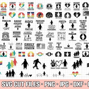 pingüino svg paquete cricut pingüino png paquete pingüino camisa diseño paquete eps dxf jpg clipart vector uso comercial gratuito