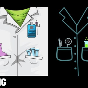 science lab coat costume png bundle sublimation