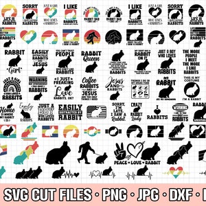 konijn svg bundel cricut konijn png bundel konijn shirt ontwerp bundel eps dxf jpg clipart vector gratis commercieel gebruik