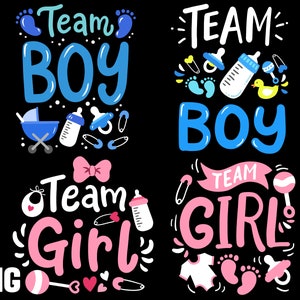 gender reveal team boy team girl png bundle sublimation