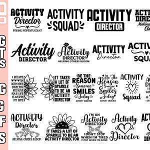 activity director svg bundle cricut activity director png bundle activity director cut file bundle commercial use