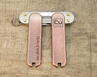 58 mm copper handle scales, scales lasered CU - sakMODparts