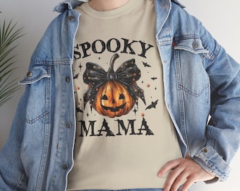 Koszulka Spooky Mama Pumpkin | Koszulka dla mamy na Halloween