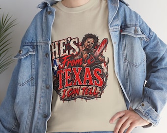 Koszulka „On jest z Teksasu, mogę powiedzieć” | Texas Pride, grafika kowbojska