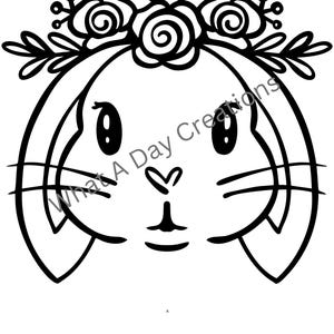 SVG, PNG, EPS, Floral Bunny, Easter, Clipart, Design, instant download, circut, craft, rabbit, bunny, jpg, dfx, easter bunny, flowers, image