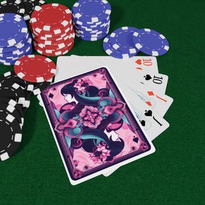 Künstlerische Poker Spielkarten - Einzigartiges Geschenk für Gamer, Kartenspiele, Sammlerstück, Familienspielenacht, Kasinoabende