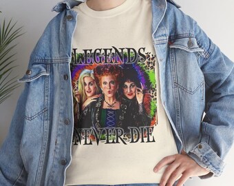 Koszulka Legends Never Die | Wzór tria czarownic inspirowany Hocus Pocus