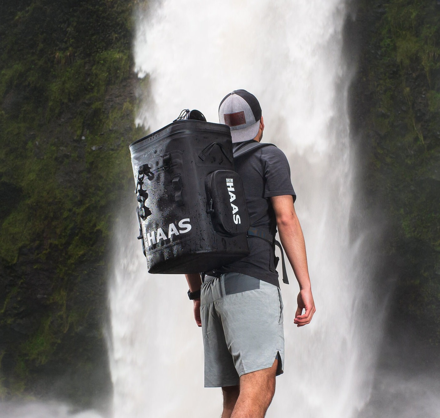 BREW HAAS Personalized / Customized Soft Sided Backpack Cooler Bag, Matte Black, Leak Proof Zipper, Insulated, Waterproof, 24+ Hour Cooling