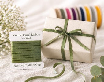 Cinta de Tencel de 3 mm / Cinta ecológica para envolver regalos y manualidades / Varios colores disponibles