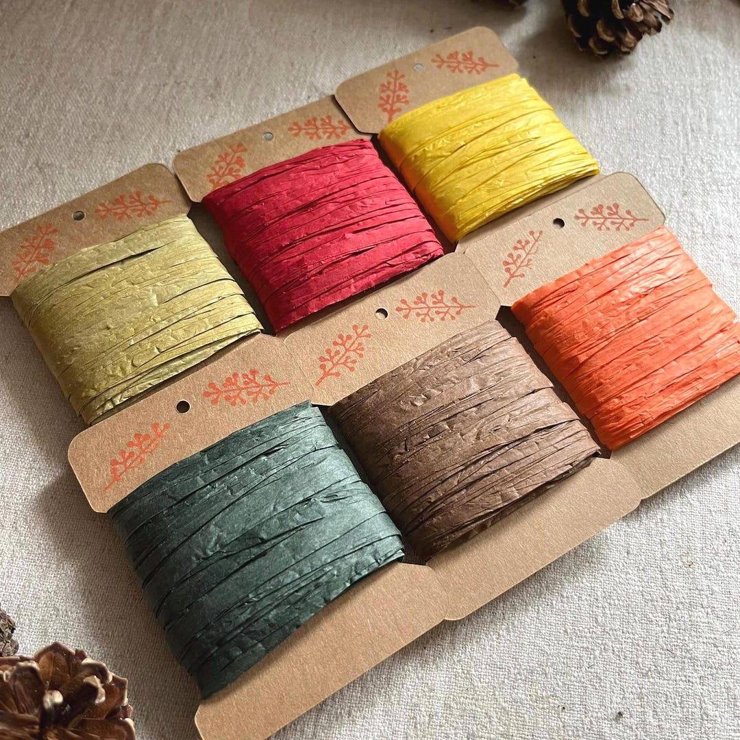 Autumn Raffia Ribbon: Rustic Gift Wrap & Craft Ribbon, Eco-friendly 10m ...