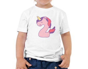 Toddler Unicorn Birthday Tshirt 2 years old