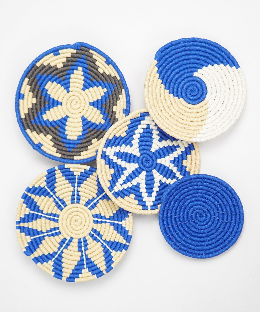 Set of 5 African Wall Plates Boho Wall Art Decor Decorative Etsy