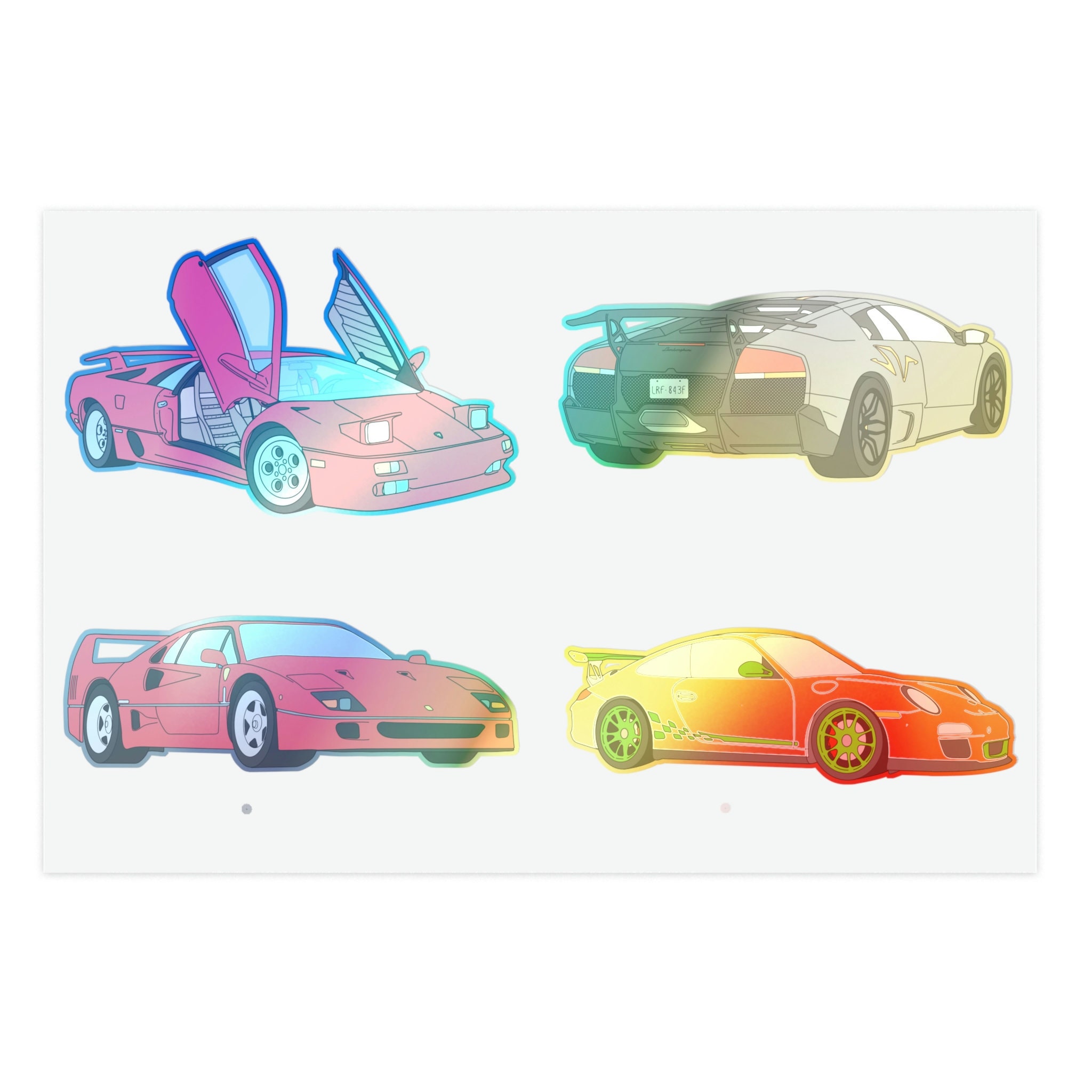 Supercar Sticker Sheets Etsy
