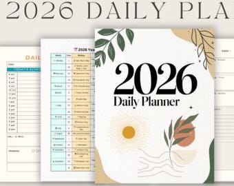 Planificador 2026 / Planificador diario y semanal 2026 / Planificador de presupuesto / Notas / Listas de tareas y control de progreso / Rastreador de comidas y ejercicio