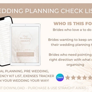 Wedding Checklists Digital Download