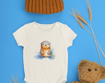 Gender Neutral Eco Baby Bodysuit - Otter