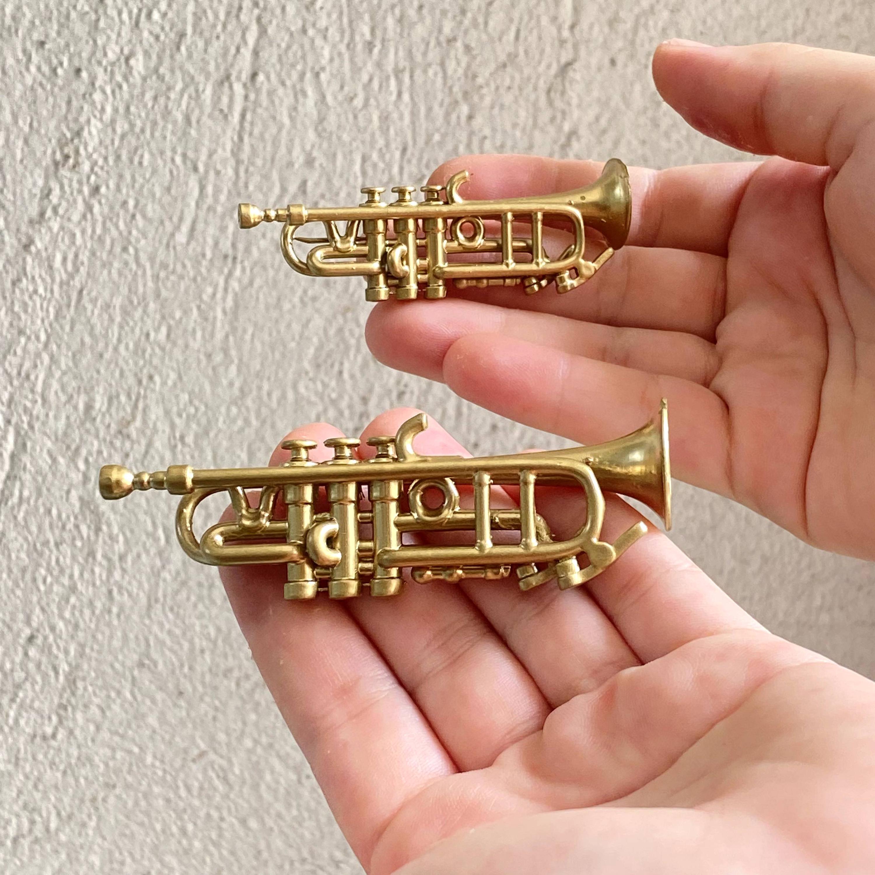 Dollhouse Miniature Trumpet, Musical Instrument, Custom Scale (3D