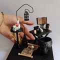 Miniature Witch Room Table Set & Witchcraft Tools Dollhouse, Diorama Decor for Halloween, 3D printed