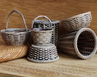 Miniature Woven Baskets 1:12 Scale (3d Printed)