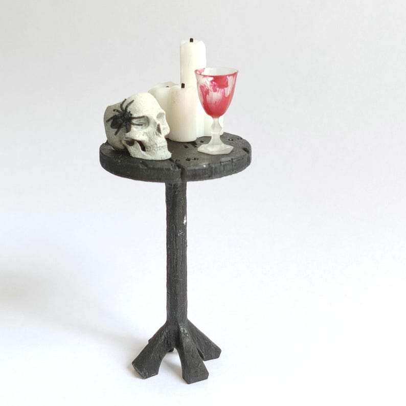 Miniature Witch Room Table Set & Witchcraft Tools Dollhouse, Diorama Decor for Halloween, 3D printed Set 7