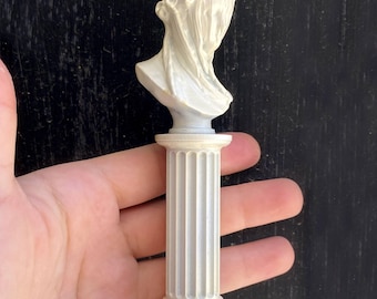 1:12 Scale, Miniature Marble Bust of Veiled Lady with its Base, 3D Printed